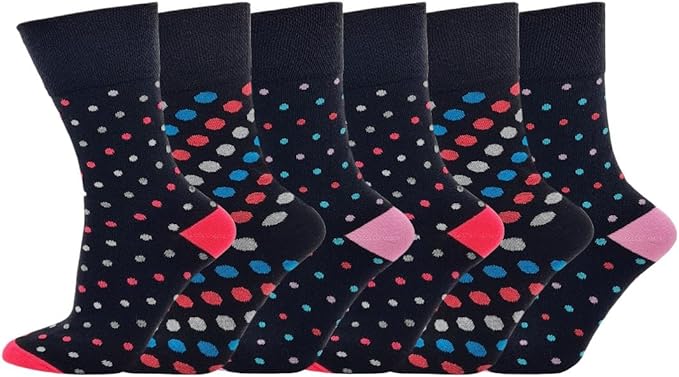 6 PAIRS WOMENS NON ELASTIC DIABETIC SOCKS LADIES EASY GRIP LOOSE SOFT TOP COTTON SOCKUK 4-8