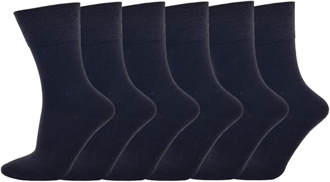 6 PAIRS WOMENS NON ELASTIC DIABETIC SOCKS LADIES EASY GRIP LOOSE SOFT TOP COTTON SOCKUK 4-8