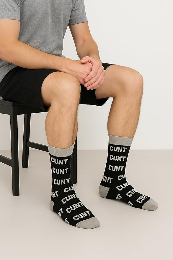 ARG CUNT Funny Socks for Men | Size 6–11 Cotton Novelty Socks | Rude Joke Gifts, Secret Santa, Stocking Fillers, Christmas Presents for Dad & Grandad