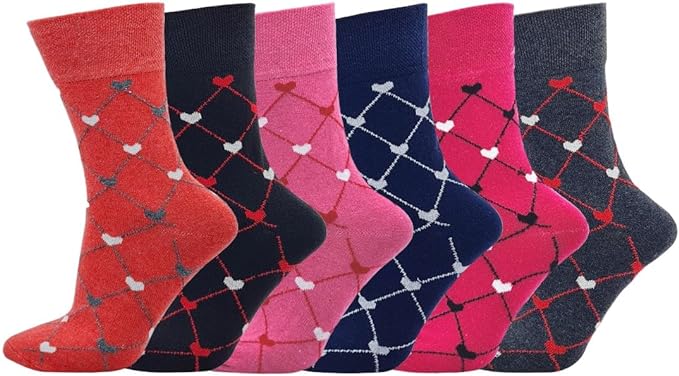 6 PAIRS WOMENS NON ELASTIC DIABETIC SOCKS LADIES EASY GRIP LOOSE SOFT TOP COTTON SOCKUK 4-8