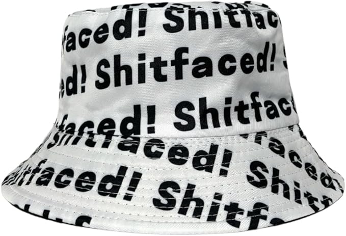Unisex Shitfaced! Bucket Hat, Reversible Pattern Bucket Cap for Men & Women, Shitfaced! Print Bucket Hat