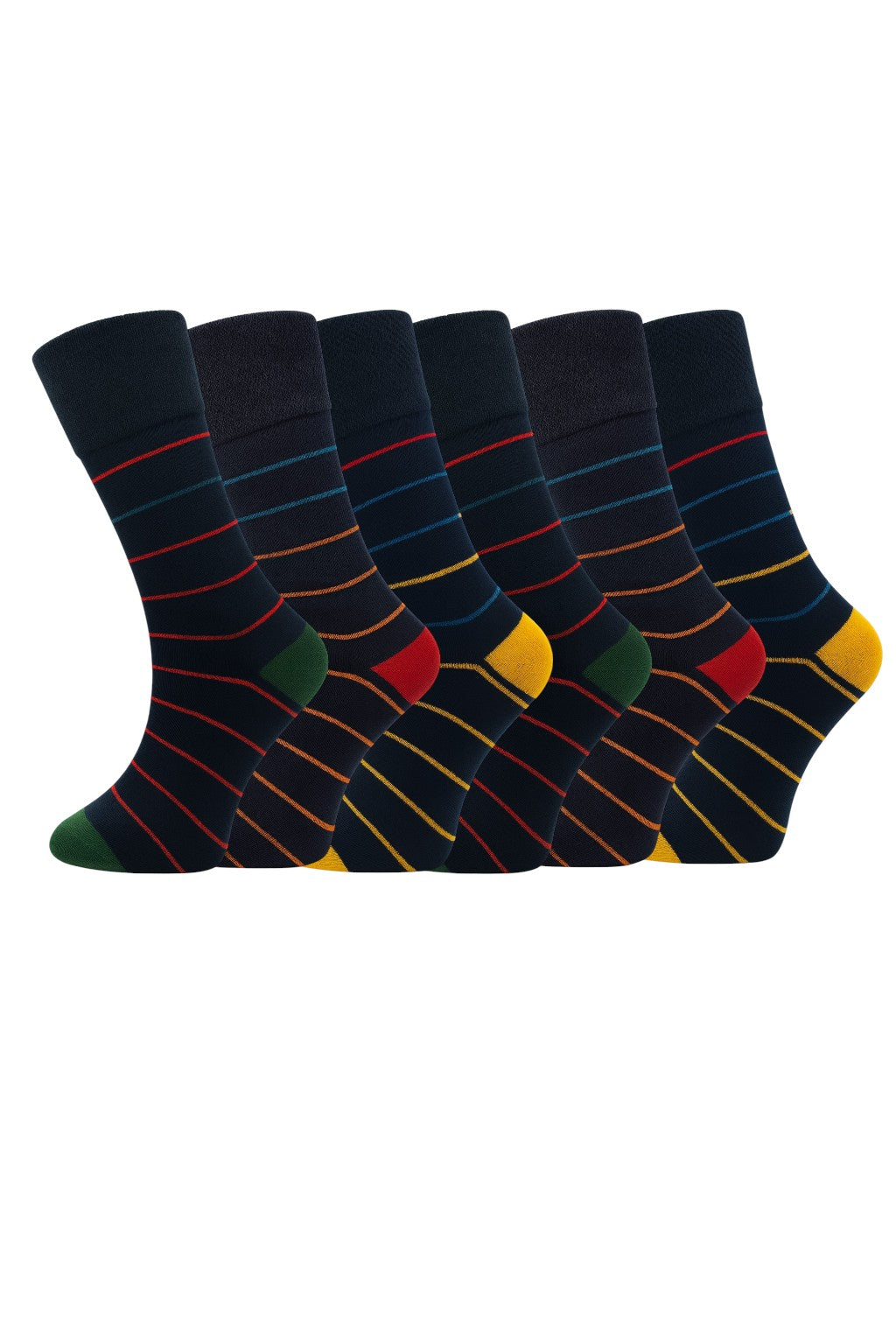 6 Pairs Non Elastic Diabetic Mens Socks Easy Grip Loose Soft Top Rich Cotton Sock Smooth Toe Seem Non Elastic Cuff 6-11 one size UK