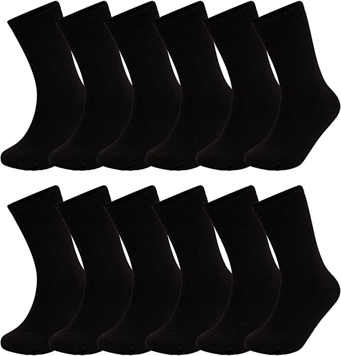 6 Pairs Men's Black Thermal Socks Winter Outdoor Walking Exercising Hiking Soft Heavy Duty Uk 6-11 EU 39-42