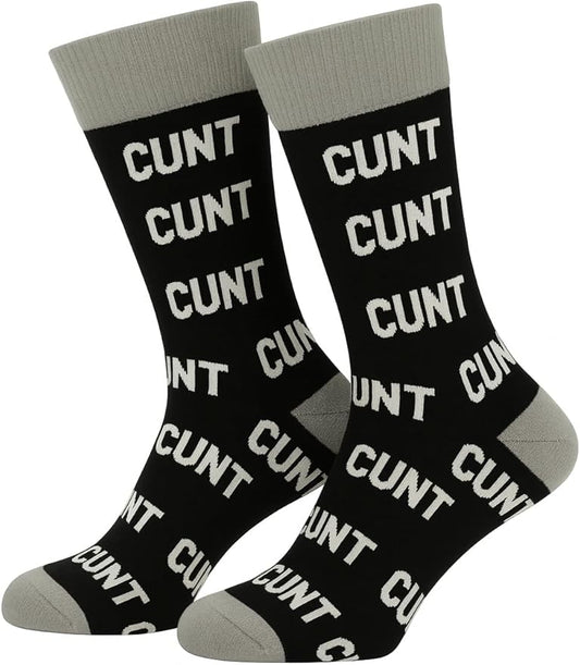 ARG CUNT Funny Socks for Men | Size 6–11 Cotton Novelty Socks | Rude Joke Gifts, Secret Santa, Stocking Fillers, Christmas Presents for Dad & Grandad