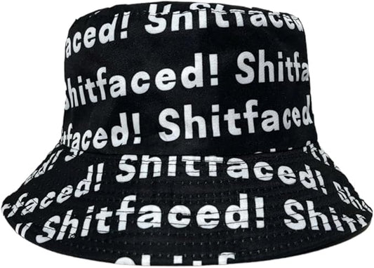 Unisex Shitfaced! Bucket Hat, Reversible Pattern Bucket Cap for Men & Women, Shitfaced! Print Bucket Hat