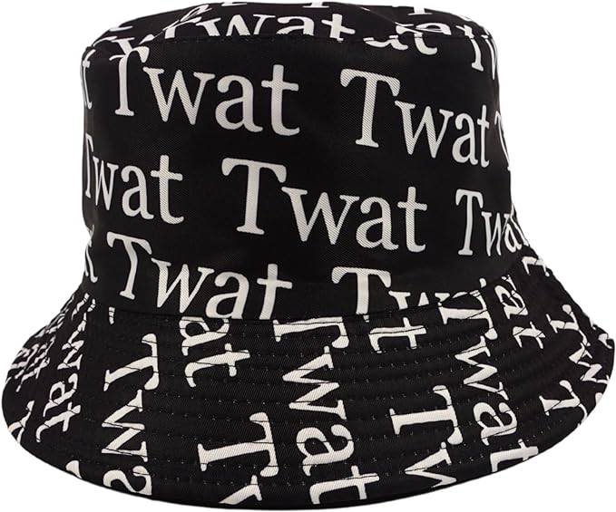 Unisex Bucket Hat, Reversible Pattern Bucket Cap for Men & Women, TWAT Print Bucket Hat