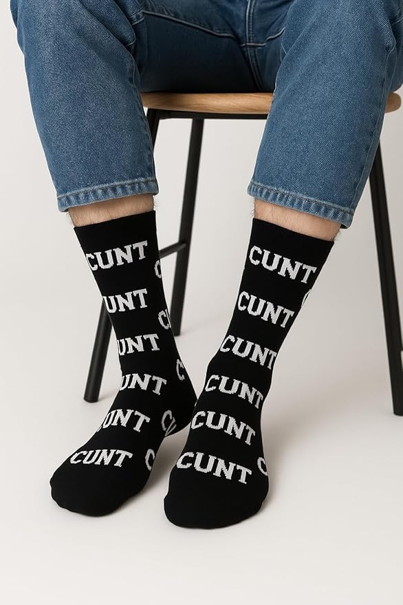 ARG CUNT Funny Socks for Men | Size 6–11 Cotton Novelty Socks | Rude Joke Gifts, Secret Santa, Stocking Fillers, Christmas Presents for Dad & Grandad