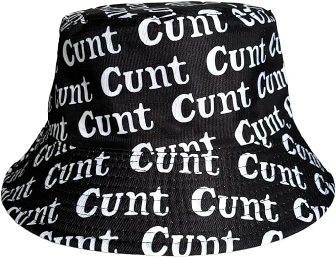 Unisex Bucket Hat, Reversible Pattern Bucket Cap for Men & Women, CUNT Print Bucket Hat