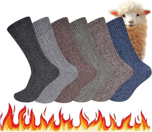 ARG 3 Pairs Mens Soft Thermal Premium Quality Wool Blend Boot Thick & Warm Socks Mix Colours Size UK 6-11 EU 39-46 (UK, Alpha, One Size, Regular, Regular, Assorted Colors)